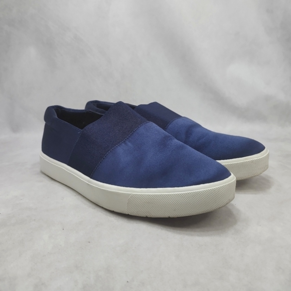 Vince Corbin Blue‎ Satin Slip On Sneakers N5163 Elastic 7 37 Casual Skater